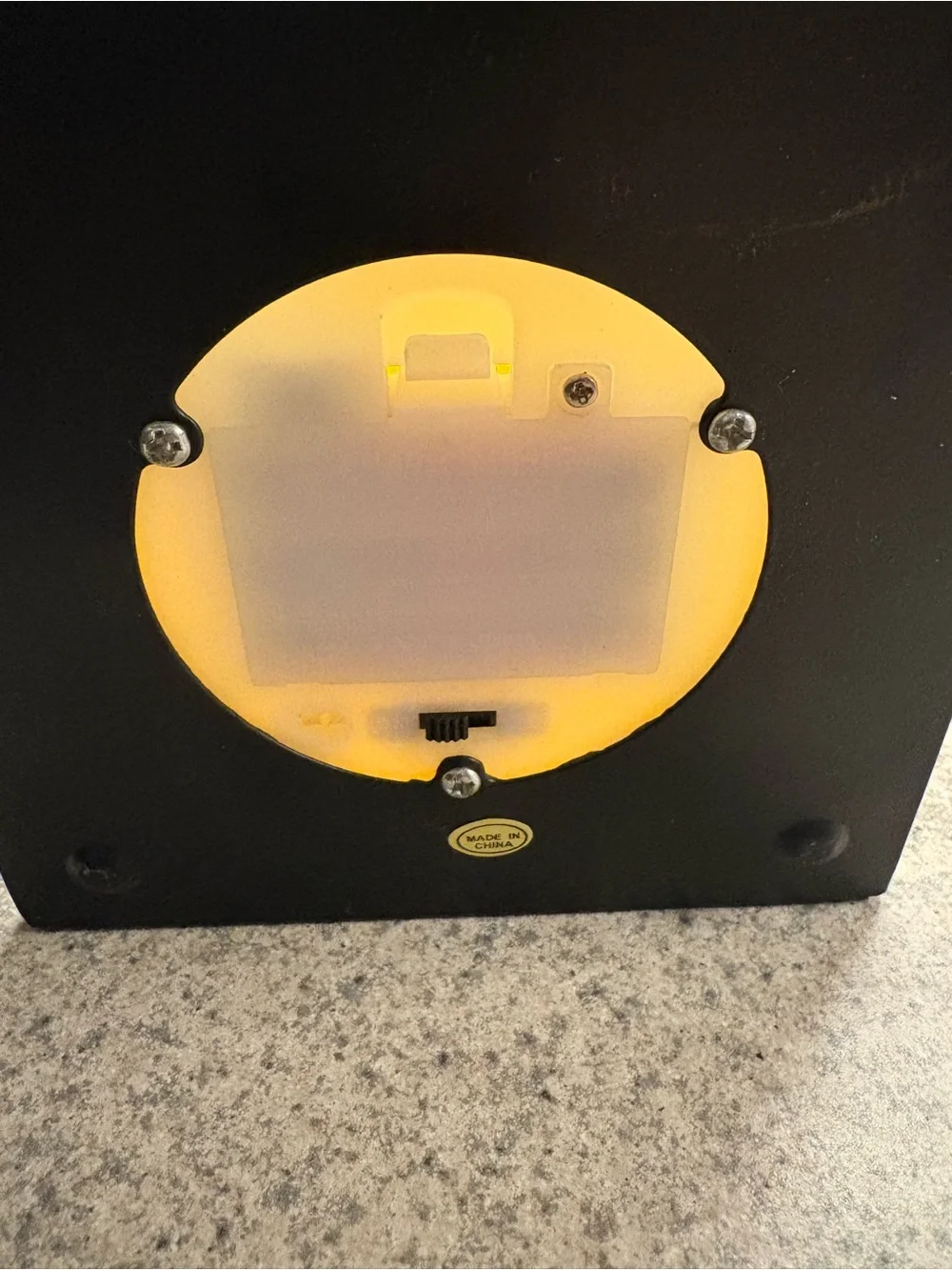 Black Metal Lantern with Yellow LED Pillar Candle